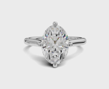 2.10 Ct Oval Cut Engagement Ring With Hidden Halo