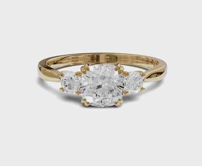 Timeless Three Stone Cushion Diamond Ring| 1.25ct | Engagement Ring