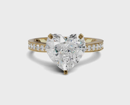 Delicate Heart Shape 2.25ct Engagement Ring | Side Stone Brilliance