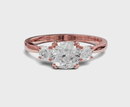 Timeless Three Stone Cushion Diamond Ring| 1.25ct | Engagement Ring