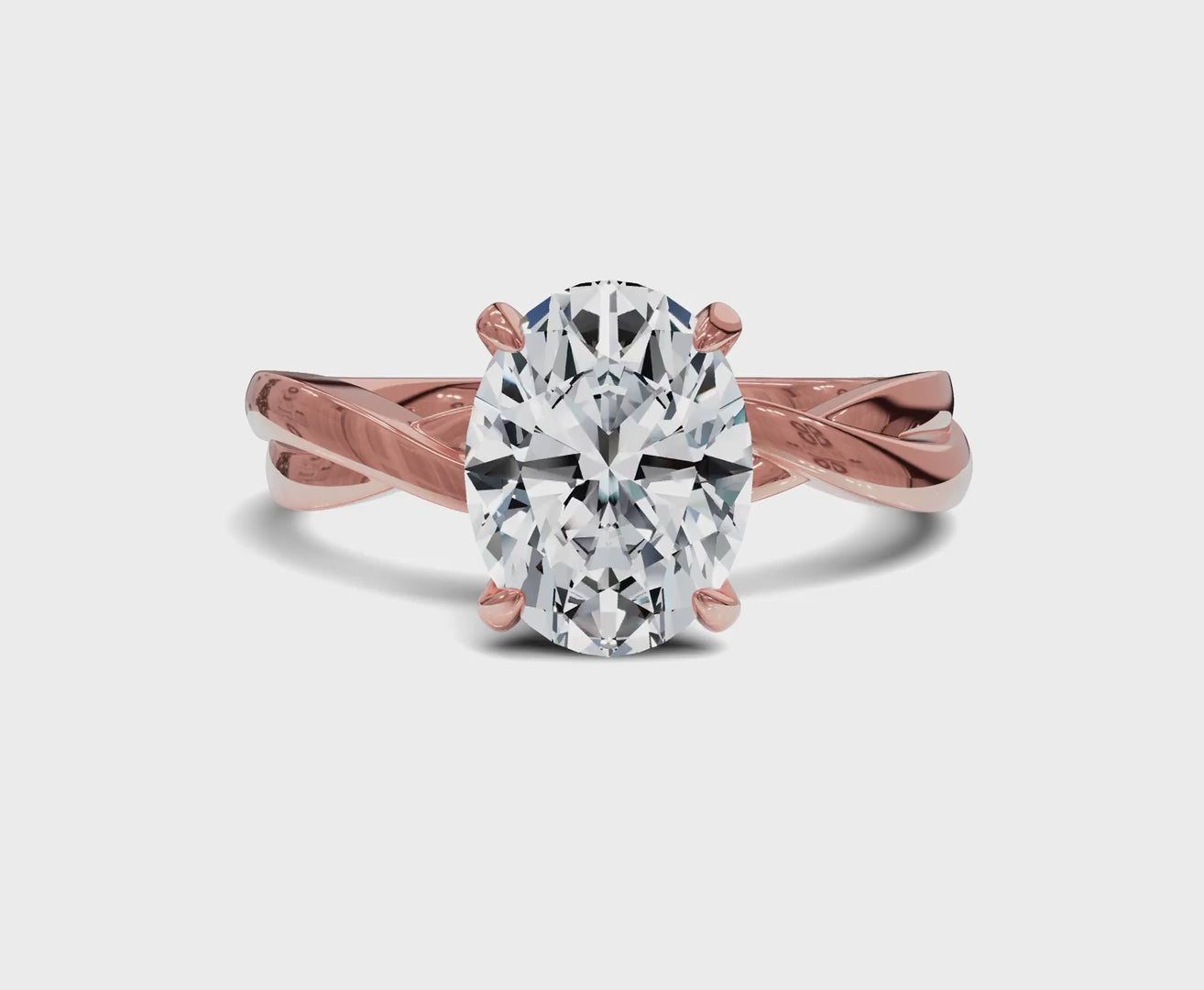 Oval diamond engagement rings | Twisted Shank Solitaire Diamond