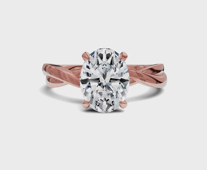 Oval diamond engagement rings | Twisted Shank Solitaire Diamond