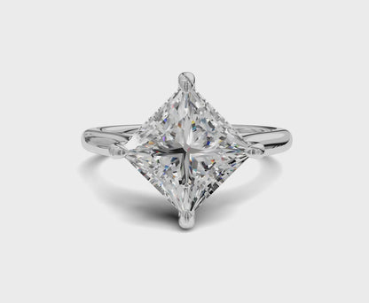2.60 Ct Princess Cut Engagement Ring With Hidden Halo