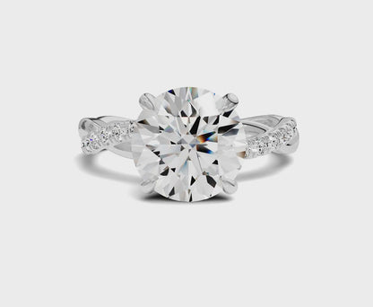 Twist Amor Cushion Diamond Ring 3.25 Ct