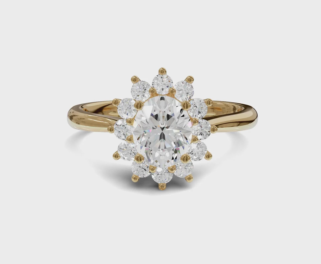 Exquisite Halo Oval Diamond Engagement Ring | 1.00Ct