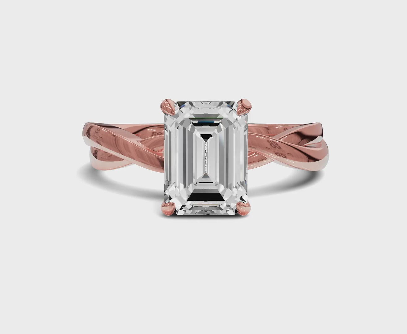 Emerald cut engagement rings | Twisted shank