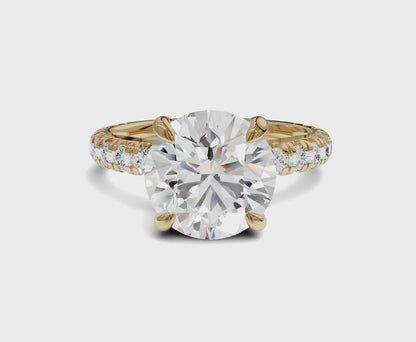 Luxurious Engagement Ring with Hidden Halo|2.50 ct|Round Cut