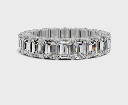 Emerald Diamond Eternity Band 4.50ct Wedding Band