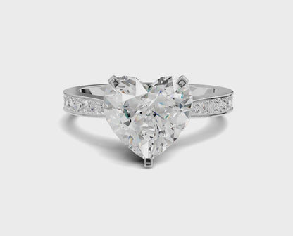 Delicate Heart Shape 2.25ct Engagement Ring | Side Stone Brilliance