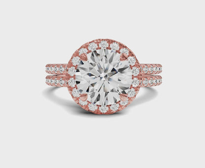 TImeless Round Cut Engagement Rings | Side Stones & Halo