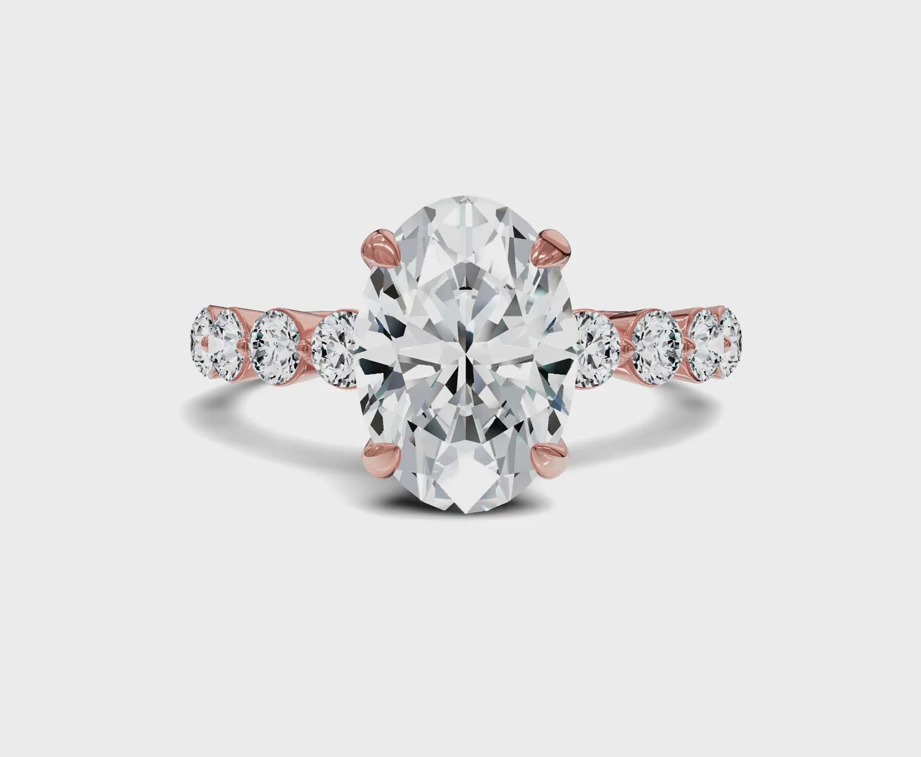 Oval diamond engagement ring | Three stone