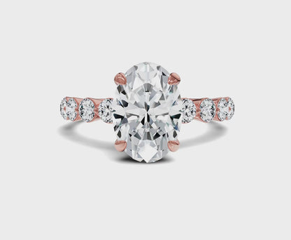 Oval diamond engagement ring | Three stone