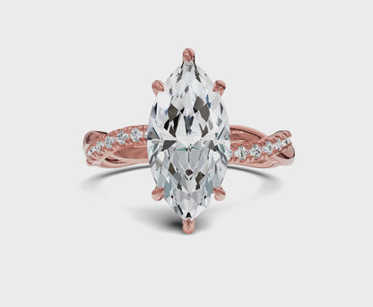 Marquise cut engagement rings | Twisted Shank