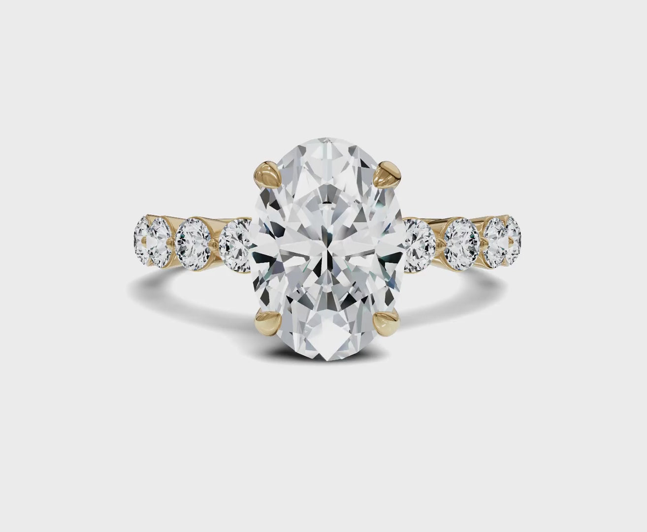 Oval diamond engagement ring | Three stone