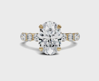 Oval diamond engagement ring | Three stone