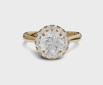 Perfect Engagement Ring Choice 1.30ct Round Halo Diamond Ring