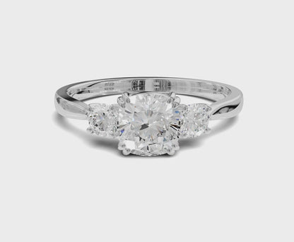 Timeless Three Stone Cushion Diamond Ring| 1.25ct | Engagement Ring