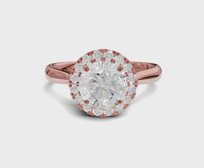 Perfect Engagement Ring Choice 1.30ct Round Halo Diamond Ring