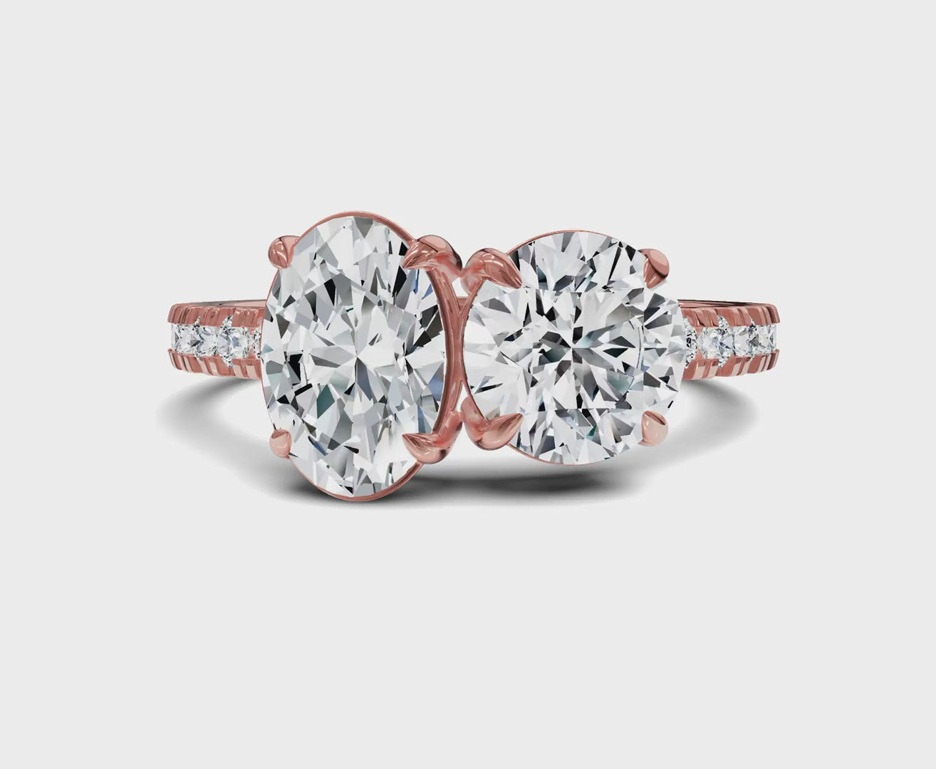 Oval & Round Cut Toi Et Moi Engagement Ring | 2.25ct Lab Grown