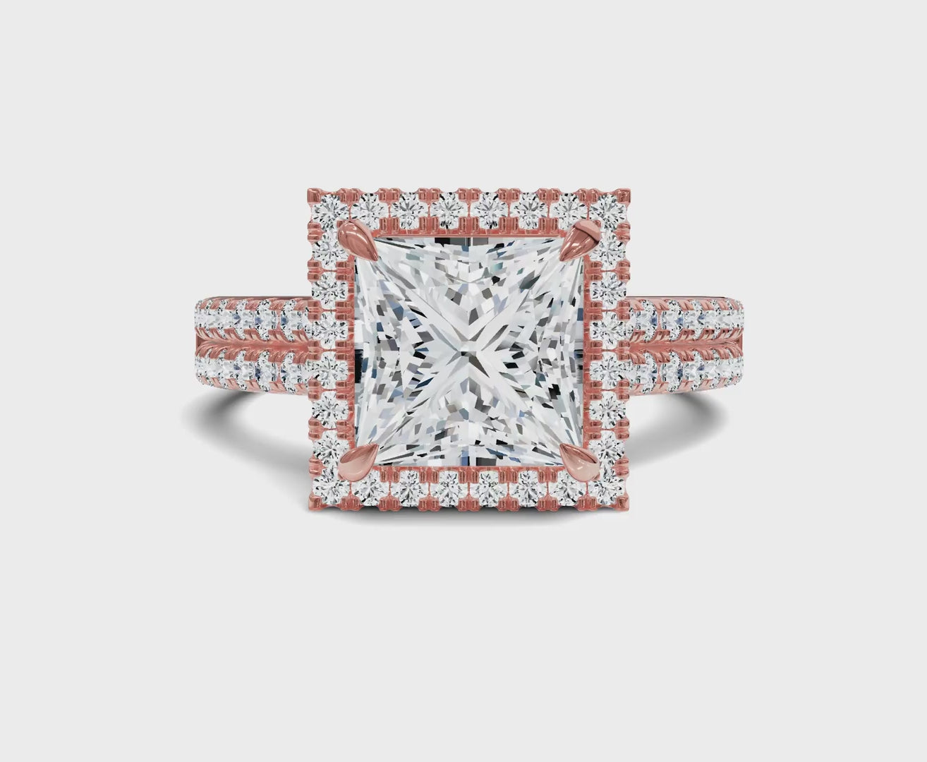 Princess cut diamond Engagement rings with Halo