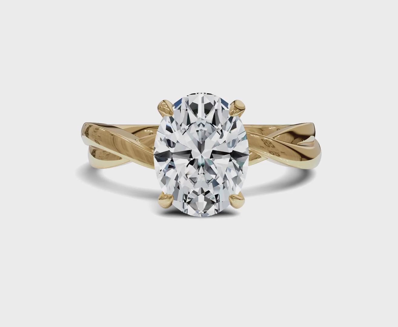 Oval diamond engagement rings | Twisted Shank Solitaire Diamond