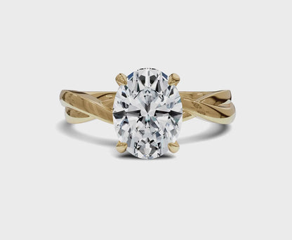 Oval diamond engagement rings | Twisted Shank Solitaire Diamond