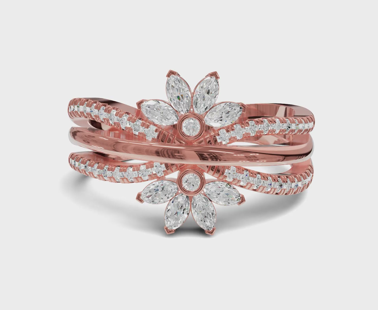 Elegant Flower Lab Grown Diamond Ring | 0.35ct