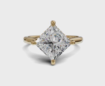 2.60 Ct Princess Cut Engagement Ring With Hidden Halo