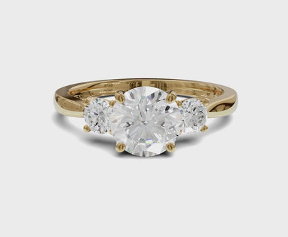 Elegant Three Stone 1.35ct Round Engagement Ring | Forever Love