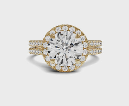 TImeless Round Cut Engagement Rings | Side Stones & Halo