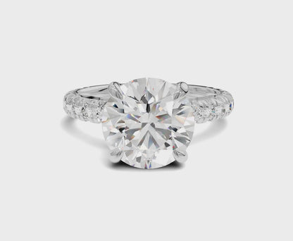 Luxurious Engagement Ring with Hidden Halo|2.50 ct|Round Cut