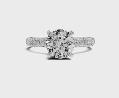 Side Stone Engagement Ring|1.25 Ct|Round Diamond