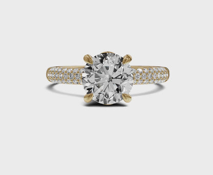 Side Stone Engagement Ring|1.25 Ct|Round Diamond