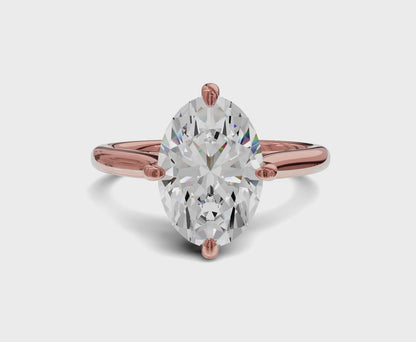 2.10 Ct Oval Cut Engagement Ring With Hidden Halo