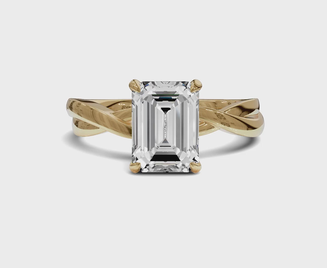 Emerald cut engagement rings | Twisted shank