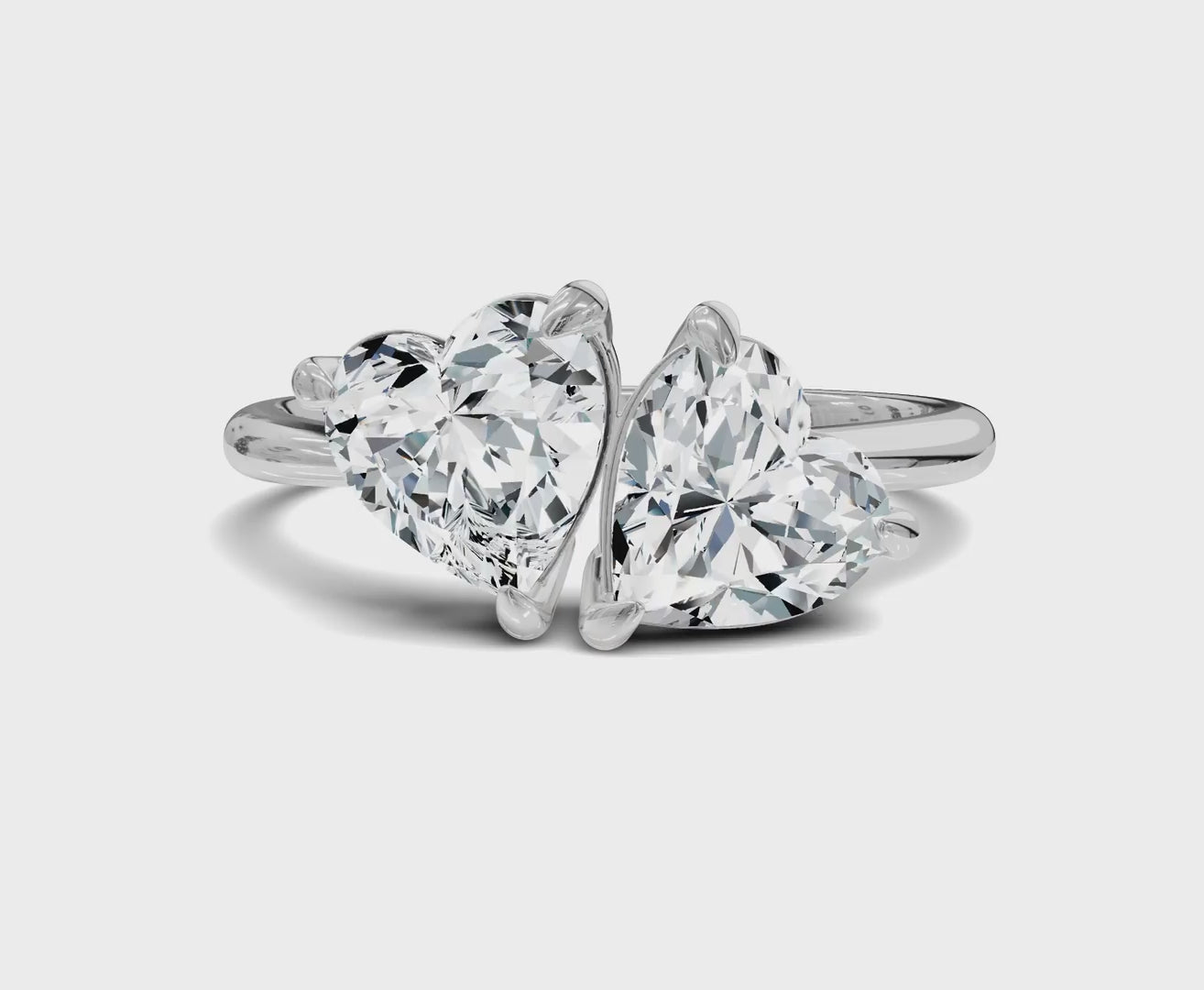 Heart Cut 2 Ct Toi Et Moi Engagement Ring