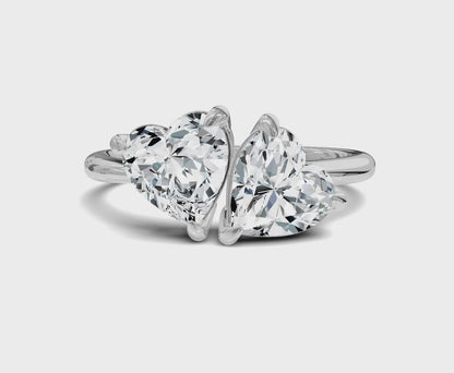 Heart Cut 2 Ct Toi Et Moi Engagement Ring