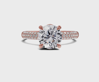 Side Stone Engagement Ring|1.25 Ct|Round Diamond